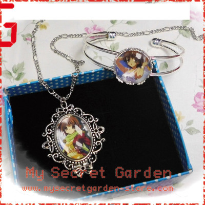 Clannad クラナド Nagisa Furukawa / Chobits ちょびっツ Chii anime Cabochon Necklace and Bracelet Set 1a or 1b Clannad クラナド Nagisa Furukawa / Chobits ちょびっツ Chii anime Cabochon Necklace and Bracelet Set 1a or 1b